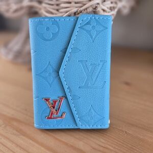 Turquoise Blue Monogram Wallet